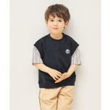 ストライプ柄 | 【リンク】ベストレイヤードドッキングトップス 接触冷感 | F.O.Online Store