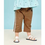 キャメル | ひんやりサイドレースクロップドパンツ 8分丈 接触冷感 | F.O.Online Store