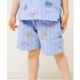 サックス | サマーモチーフ総柄刺繍ハーフパンツ 5分丈 | F.O.Online Store