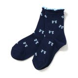 ネイビーブルー | さくらんぼ・お花・リボンひんやりクルーソックス | F.O.Online Store