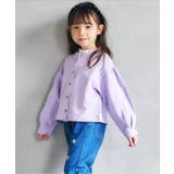 ラベンダー | お花ボタンショートカーディガン | F.O.Online Store