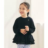 ブラック | レースフリル切り替えリブTシャツ  | F.O.Online Store