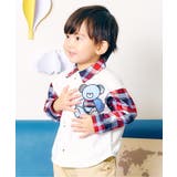 チェック柄 | tiny bear ストライプ＆パッチワークシャツ | F.O.Online Store
