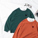 グリーン | ハート刺繍レイヤードトレーナー | F.O.Online Store