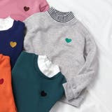 グレー | ハート刺繍レイヤードトレーナー | F.O.Online Store