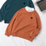 オレンジ | ハート刺繍レイヤードトレーナー | F.O.Online Store