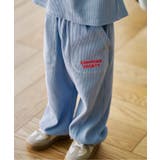 サックス | ワッフル配色ステッチ刺繍パンツ | F.O.Online Store
