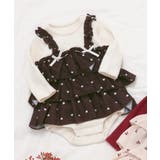 アイボリー | 【リンク】さくらんぼ・ハートプリントティアードカバーオール | F.O.Online Store