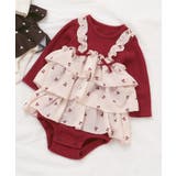 レッド | 【リンク】さくらんぼ・ハートプリントティアードカバーオール | F.O.Online Store