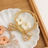 アイボリー | お花ミニクリップ・リボンヘアゴムセット | F.O.Online Store