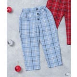 サックス | 【リンク】フロントボタンチェックパンツ  10分丈 | F.O.Online Store