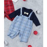 サックス | 【リンク】チェックサロペットカバーオール | F.O.Online Store