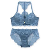 ブルー | フロントホック×背中デザインしっかり盛って、デコルテ美人 | fran de lingerie