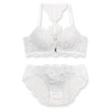 ホワイト | フロントホック×背中デザインしっかり盛って、デコルテ美人 | fran de lingerie