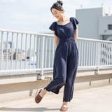 ダークブルー | 触り心地抜群のBumpyオフショルにもできるジャンプスーツ 「バンピー」 | fran de lingerie
