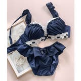 ネイビー | ブラ&ショーツセット Bra&shorts 「ペアブラジャー | fran de lingerie