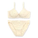 ノンワイヤーのコットンレースのブラ&ショーツSET素肌を優しく包む配慮がいっぱい… | fran de lingerie | 詳細画像2