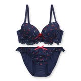 ネイビー1 | Cutie キューティー ブラ&amp;ショーツセット B65-E75カップ | fran de lingerie