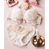 アイボリー | ロマンチックなブラ&ショーツSETナチュラルボリューム×寄せ胸 「シアーベール … | fran de lingerie