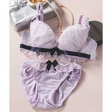ラベンダー | ロマンチックなブラ&ショーツSETナチュラルボリューム×寄せ胸 「シアーベール … | fran de lingerie