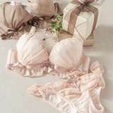ピンク | ロマンチックなブラ&ショーツSETナチュラルボリューム×寄せ胸 「シアーベール … | fran de lingerie