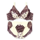 華やか配色デザインすっきりラインの谷間メイクブラ 「ボタニカルプリントサテン ペ… | fran de lingerie | 詳細画像4 