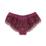 ワイン | 軽やかに揺れるチュールフラワー贅沢な可愛さ! 「ノーブルティアラブラ002 | fran de lingerie
