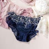 ネイビー | 軽やかに揺れるチュールフラワーデイリー使いに 「ノーブルティアラブラ002 | fran de lingerie