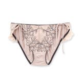 ベージュ | 軽やかに揺れるチュールフラワー可愛くて楽ちんな紐ショーツ | fran de lingerie