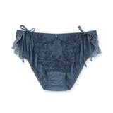 グレイッシュブルー | 軽やかに揺れるチュールフラワー可愛くて楽ちんな紐ショーツ | fran de lingerie