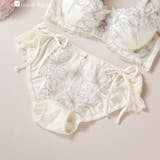 オフホワイト | 軽やかに揺れるチュールフラワー可愛くて楽ちんな紐ショーツ | fran de lingerie