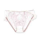 ホワイト | 軽やかに揺れるチュールフラワー可愛くて楽ちんな紐ショーツ | fran de lingerie