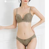 カーキ | しっかり盛れるノンワイヤー繊細な総レース 「スタイルアップワイヤレス | fran de lingerie