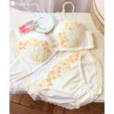 クリーム | 可憐なフラワーレースのフェミニンランジェリーナチュラルバスト 「フラワークラウン | fran de lingerie