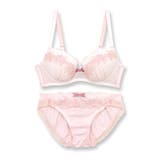 ピンク | 可憐なフラワーレースのフェミニンランジェリーナチュラルバスト 「フラワークラウン | fran de lingerie