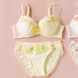 イエロー | 可憐なフラワーレースのフェミニンランジェリーナチュラルバスト 「フラワークラウン | fran de lingerie