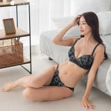 ブラック | 人気の高胸メイクノンワイヤー 華あり刺繍デザイン | fran de lingerie