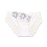 ホワイト | 華あり刺繍デザイン穿きやすいノーマルショーツ 「スタイルアップワイヤレスフローラ | fran de lingerie