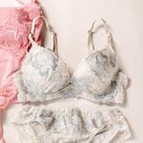 グレージュ | シックな華ありランジェリーすっきりラインの谷間メイクブラ 「シャイニーフルール | fran de lingerie