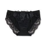 ジェットブラック | シックな華ありランジェリーヒップに心地くフィットするノーマルショーツ 「シャイニ… | fran de lingerie