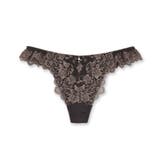 ブラウン | ロマンチックな華ありランジェリー響きにくいのがうれしいTバックショーツ | fran de lingerie