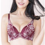 ワイン | サテン×レースのラグジュアリーデザインしっかり盛って、安定感◎ | fran de lingerie