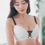 編み上げ×レースのキュートデザインすっきりラインの谷間メイクブラ 「フランスタン… | fran de lingerie | 詳細画像17 