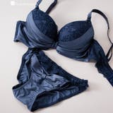 ネイビー | 人気のふわ盛シリーズ ミルキーなサテン生地とレースがポイント 「ふわ盛サテン | fran de lingerie