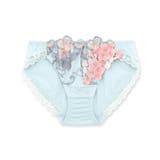 ミント | 印象派の絵画のようなフラワーモチーフヒップに心地よくフィットするノーマルショーツ… | fran de lingerie