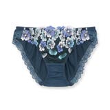 ブルーグリーン | 可憐な花びら刺繍ピッタリフィット 「グレースイストフラワーペタル ショーツ」 | fran de lingerie