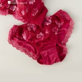 ワイン | 可憐な花びら刺繍しっかりフィット 「グレースイストフラワーペタル ショーツ」 | fran de lingerie