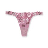 ローズピンク | 可憐な花びら刺繍フェミニンヒップに 「グレースイストフラワーペタル タンガ」 | fran de lingerie