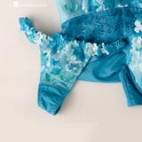 ターコイズブルー | 可憐な花びら刺繍フェミニンヒップに 「グレースイストフラワーペタル タンガ」 | fran de lingerie