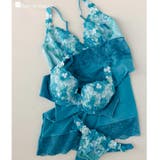 ターコイズブルー | 可憐な花びら刺繍ワンピースのインナーとしても◎ 「グレースイストフラワーペタル … | fran de lingerie